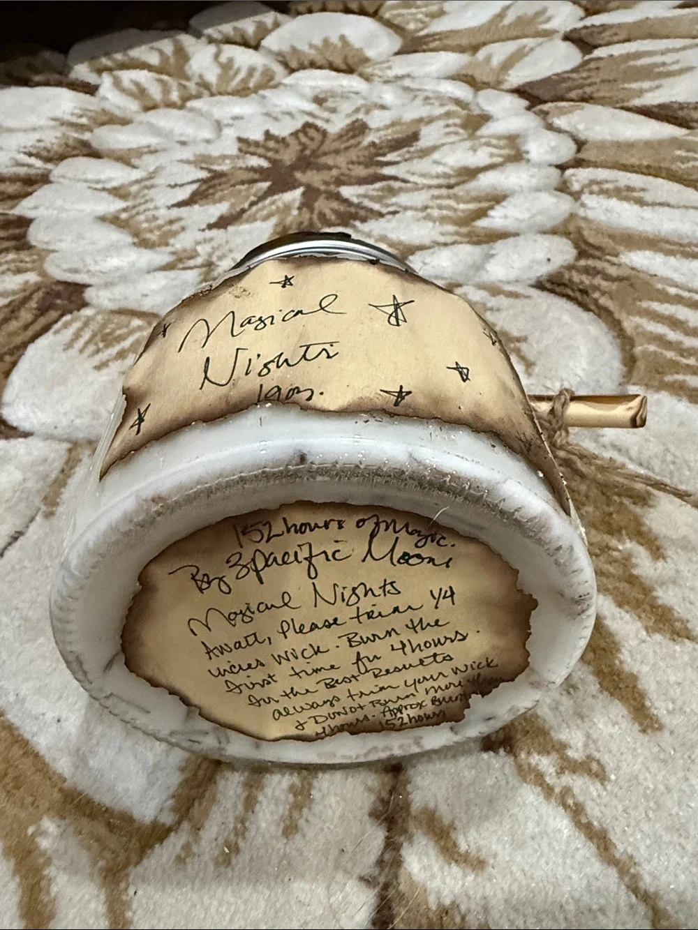 Beautiful handmade candle magical nights